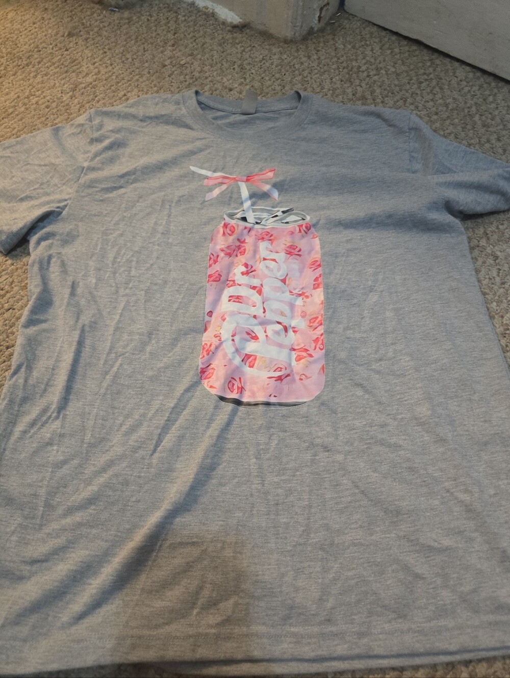 Womans Gray Short-Sleeve Tee with Dr Pepper